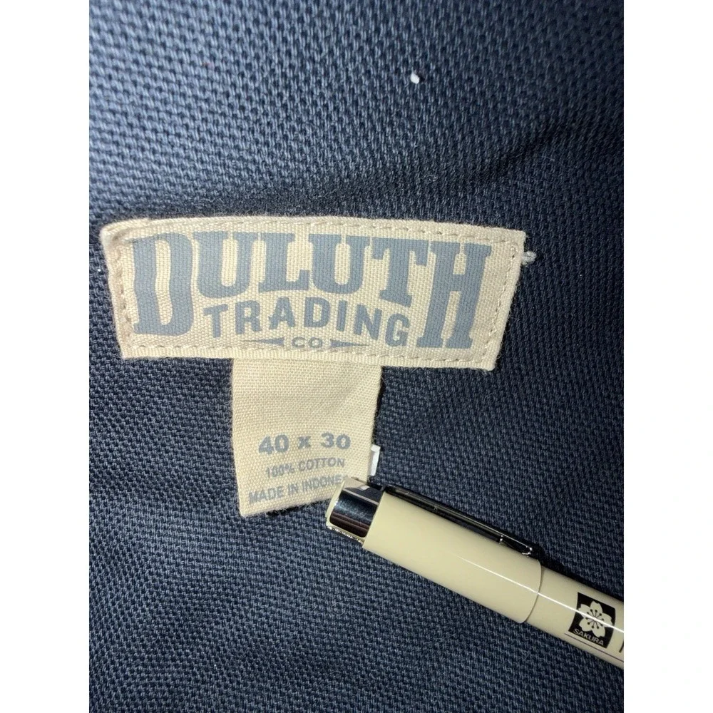 Duluth Trading Fire Hose Pants 40x30 Heavyweight Relaxed Fit Navy 5 Pocket 86125